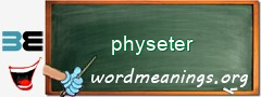 WordMeaning blackboard for physeter